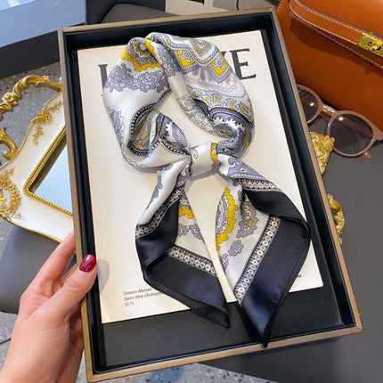 70cm Imitation Silk Square Scarf Fashion All-match Silk Scarf Professional Scarf Korean Style Neck Protection Scarf Decorative Small Square Scarf