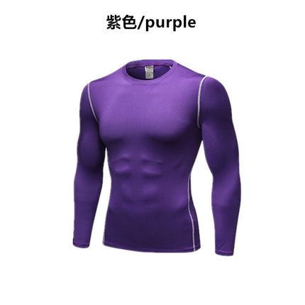 Sports Bodysuit Men's Long-Sleeved Elastic Quick-Drying Basketball Training Base Layer Autum New Running Fitness Clothing Top