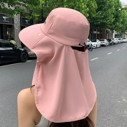 Shawl Hat Factory in stock Summer New Multi-function Face Mask Sunscreen Hat Women's Outdoor Big Rim Sun Hat