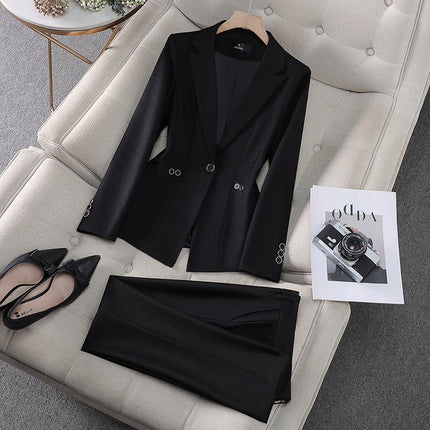 Amazon European and American Cross-Border Popular Commuter Foreign Trade Women's Blazer Professional Pants Dress Two-Piece Suit