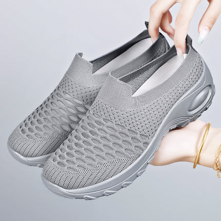 Shoes Women's Casual Shoes Summer New Cross-Border Breathable Mesh Shoes Slip-On Mom's Shoes Soft Sole Non-Tiring Shoes