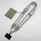 Matcha green silver thread silver hook + coin purse + spacer