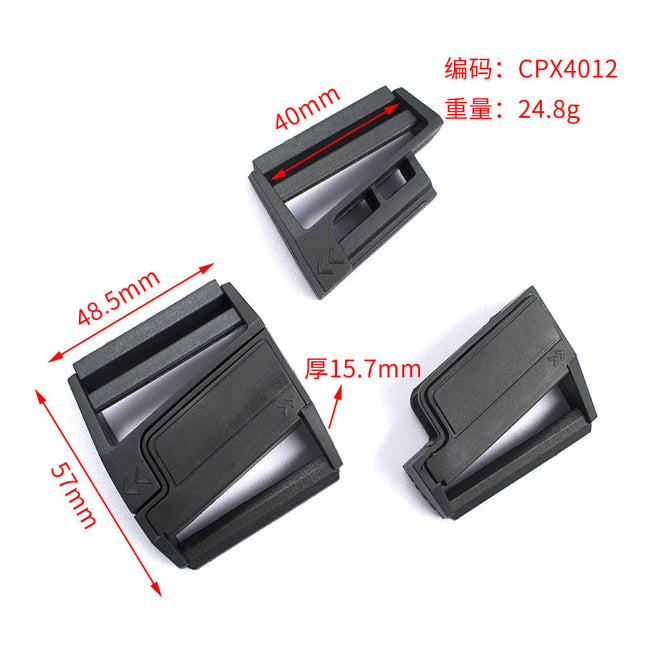 Plastic Magnetic Buckle for Bags, Clothing, and Belts, Adjustable Buckle, Black, Inner Diameter 25mm, Side-Opening, Strong Magnetic Buckle