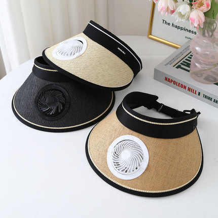 Summer Large Brim Electric Sun Hat Fan Hat Men's Anti-Uv Fisherman Hat Sun Protection Sun Hat Women
