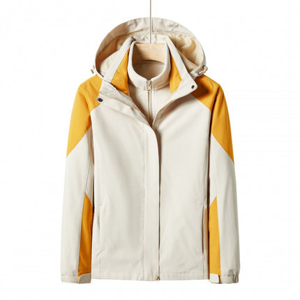 Rush Clothes Custom Logo Women's Three-in-One fleece-lined Thickened Two-Piece Fashion Brand Couple's Detachable Jacket in Autumn and Winter