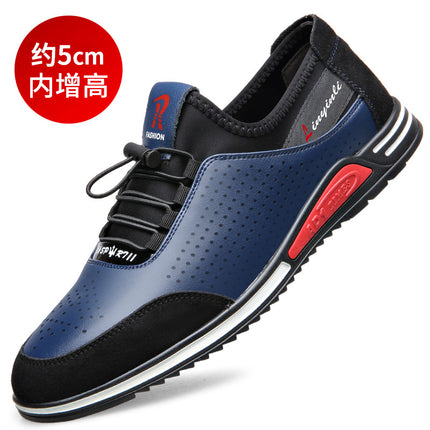 Men's Sports and Leisure Leather Shoes, Korean Style Youth Trendy Shoes, Soft Sole Heightening Men's Shoes, Four-Season Leather Shoes, Drop Shipping
