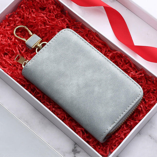 Vintage Simple Zipper Key Bag Men's Waist Hanging Multifunctional Household Small Bag Large Capacity Car Women's Key Bag
