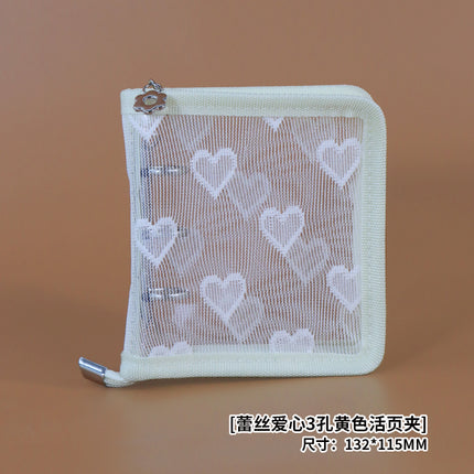 Star-chasing storage loose-leaf hand ledger case zipper bag PVC loose-leaf notebook detachable A5A6M5 small three-hole