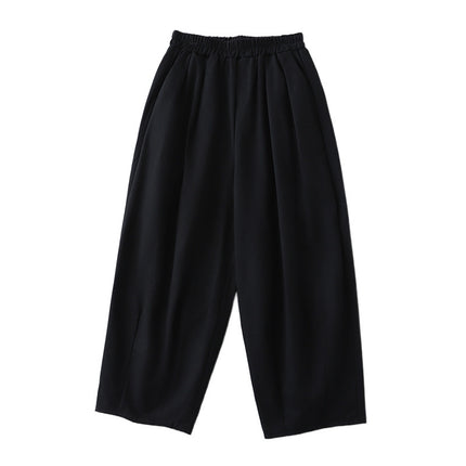 in stock Real Shot Loose Cotton and Linen Wide-leg Pants Women's 2025 Spring New chubby girl plus size Casual All-match Slim Pants