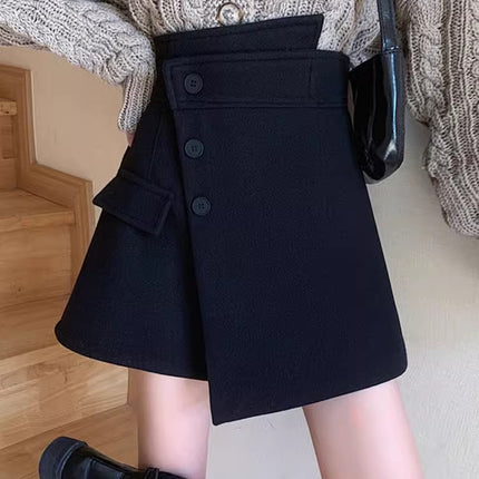 Design Sense Niche Irregular Shorts Women's 2024 Spring New Elegant High Waist Slimming Korean Style A- Shirt Pants Skirt