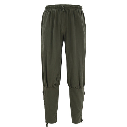 Medieval Retro Drawstring Leggings Pants Ancient European Men's Pants Stage Performance Clothing Daily Bottoming Loose Pants