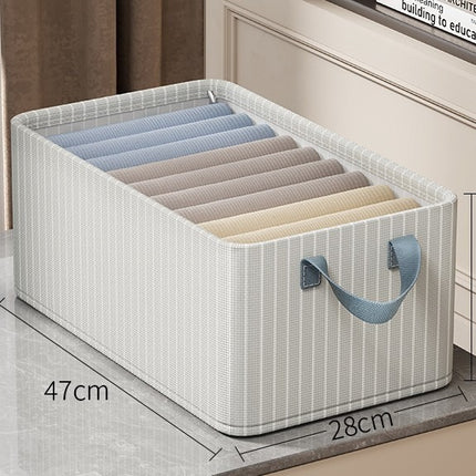 Foldable Fabric Storage Box for Home Dormitory, Clothes and Pants Wardrobe Storage Bin, Large Capacity Multifunctional Organizer
