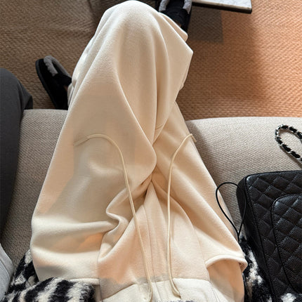 【Clearance】Superniniyy Chao Heavy Silk Thin Velvet Scimitar Granny Pants Casual Wide-Leg Pants