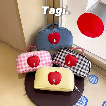 Tagi New Product "I" Imagine Apple Drum Cute Waterproof Portable Storage Bag Denim Travel Cosmetic Bag