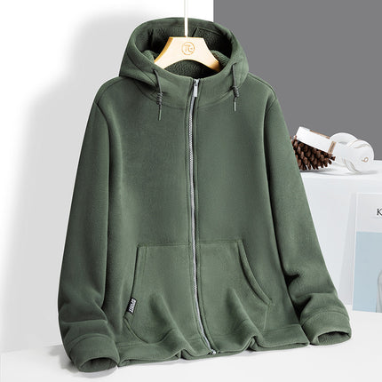 Coat Men and Women Couple Polare Fleece fleece-lined Thickened Jacket Outdoor Ao-grain Fleece Windbreaker Cardigan Solid Color Sweater