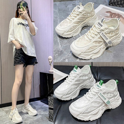 Z Mesh Breathable Daddy Shoes for Women 2024 Summer New Internet Celebrity Thick Sole Versatile Foot-Showing Small Lightweight Casual Sports