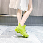 Short tube green-single shoes / 36 [fleece-lined take one yard bigger]]