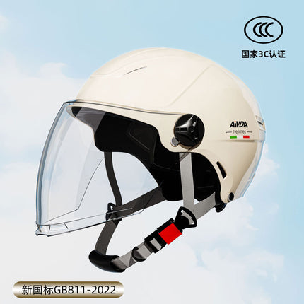 New National Standard 3C Certified Electric Vehicle Helmet Summer Sun Protection Motorcycle Helmet All-Season Universal Half Helmet Lightweight