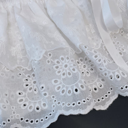 South Korea Dongdaemun 100% Pure Cotton Embroidery Hollow Double Strap Fart Curtain Skirt Wearing Cover Overlay Wearing All-match