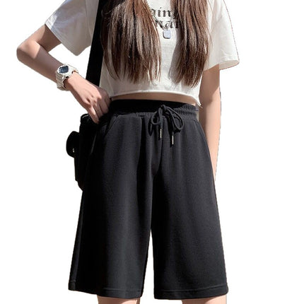 Summer High-Waisted Slimming Five-Point Pants for Female Students Korean Style Loose Outer Wear Versatile Casual Sports Wide-Leg Shorts