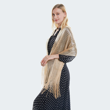 2024 new European and American style sexy flat long beard solid color sunscreen shawl scarf fashion ladies split towel