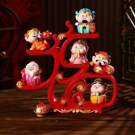 Fuxing Linmen God of Wealth Decoration Office Home Living Room Decorations Hallway Opening Housewarming Gift