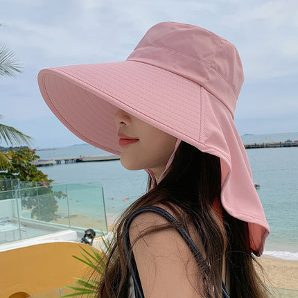 Women's Summer Brim Shawl Hat Thin Cycling Fisherman Hat Women's Face Covering Neck Protection Sun Protection Hat Anti-Uv Breathable Hat