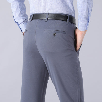 Cross-border Foreign Trade Business Men's Casual Pants Summer Thin Ice Silk Men's Pants Stretch Non-ironing Straight Pants Men's Pants