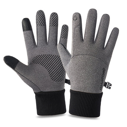 Cross-border Autumn and Winter Riding Gloves Men's and Women's Outdoor Waterproof Ski Non-slip Touch Screen Gloves Warm fleece-lined Full Finger Gloves