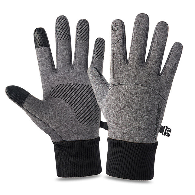Cross-border Autumn and Winter Riding Gloves Men's and Women's Outdoor Waterproof Ski Non-slip Touch Screen Gloves Warm fleece-lined Full Finger Gloves