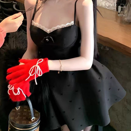 Swan er French dress Women's 2025 Early Spring New Sexy Backless Slip Skirt A- line Skirt Waist Skirt