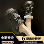 Black 6cm [double strap bear] / 38-39 [37-38 Foot Shoot]]