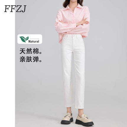 Women's Cropped Cigarette Pants 2026 New Autumn High-Waisted Slim-Fit Stretchy Skin-Friendly Comfortable Baguette Narrow Straight-Leg Pants