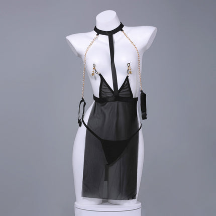 Summer Pure Lust Sexy Intimates, Sexy Mesh See-Through Uniform, Temptation, Leaking Breasts, Passion, No Need to Take Off Sm Bed Battle F125