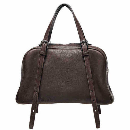 New Arrival Vegetable Tanned Leather High-Grade Youyou Bowling Bag Women's Spring Retro Large Capacity Commuting Shoulder Handbag