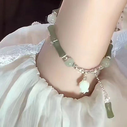 New Chinese-Style Ancient Beaded Elastic String Bracelet, Sweet Girl's Glass Bracelet, Night Market Stall, Cross-Border Live Broadcast Jewelry