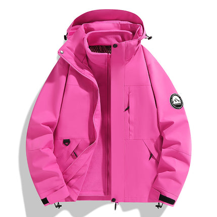 New Outdoor Three-In-One Jacket with Removable Liner, Thickened, Warm, Windproof and Waterproof Mountaineering Jacket for Men