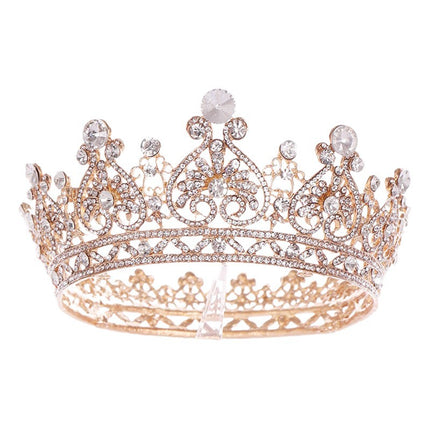 Foreign Trade Hot Rhinestone Crown Headwear European Bride Alloy Crown Hair Accessories Baroque Dress Makeup Accessories