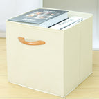 (wooden handle) off-white without cover / Large size (28*28*28cm)