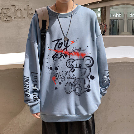 Sweatshirt Men's Spring and Autumn Loose Thin Round Neck Long Sleeve Hong Kong Style Trendy Brand Boys Couple's Casual Pullover Zhongshan Jacket