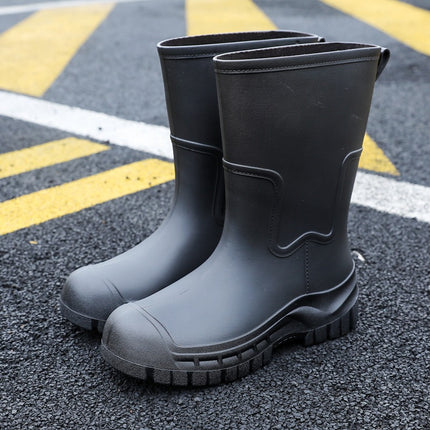 Rain Boots Men's Mid-Tube Adult Fishing Non-Slip Lightweight 2025 New Men's Rain Boots Waterproof Fleece-Lined Rubber Shoes Water Shoes