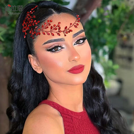 Youlapan Cross-Border Bridal Braided Hairband Super Shiny Rhinestone Crystal Headpiece for Photo Shoots and Studio Accessories Hp21