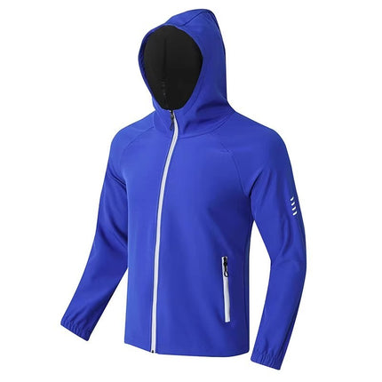 Outdoor Sports Jacket Men's and Women's Winter fleece-lined Windproof Zipper Hoodie Casual Outdoor Soft Case Riding Running Reflective