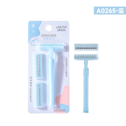 Lmltop Women's Double-Layer Rake Knife Comes with 2 Blades, Armpit Hair Manual Shaver, Shaver Wholesale A0265