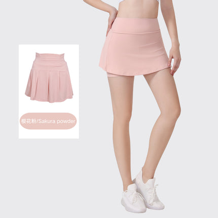 [in Stock] Ld Yoga Spring/Summer Short Skirt Anti-Exposure Fitness High-Waisted Sports Quick-Dry Training Tennis Pleated Skirt