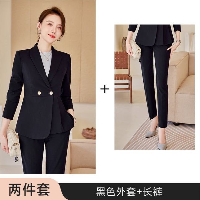 Suit suit Women's Autumn New Business Wear Fashion Elegant Goddess Fan Suit Dress Hotel Manager Work Clothes