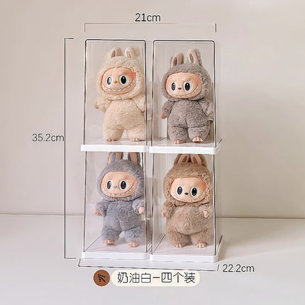 Labubu Transparent Display Box Single Stackable Labubu Vinyl Storage Box Hand-held Doll Blind Box Storage Rack