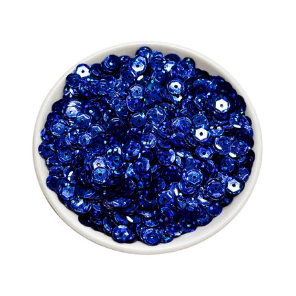 6MM round curved surface hole PVC sequins jewelry accessories concave and convex surface wholesale flat bottom hexagonal sewing clothing beads