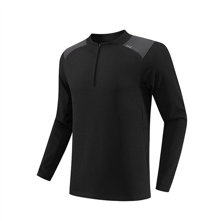 Lulu Men's Half Zipper Long-sleeved Shirt Sports Outdoor Quick-drying Clothes Running Fitness Trainer Clothes Riding Clothes Casual Sweater