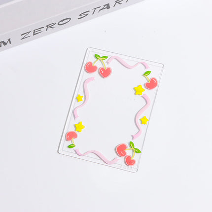 Small Fresh Cherry Album Small Card Protective Cover Hard Rubber Cover 40 Silk High Permeable Anti-scratch Tear Film B8 Bead Chain Card Cover in stock